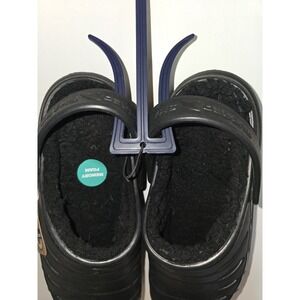 Rugged Shark Men's Slip-on Lined EVA Clog Slippers Size 10 Black Memory Foam NEW